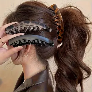 4pcs Large Hairpin with Back Comb- Non-Slip Vertical Banana Clip, Suitable for Ladies' Ponytails, Thickens And Increases Hair Volume, Strong Hairpin, Suitable for Braiding, Updos, And Pony Hairstyles- Suitable for Thick/Coarse Hair Types- Fashi
