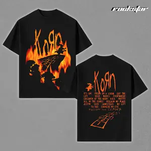 Oversized Vintage Flame Hopscotch Graphic T-Shirt Black - Heavyweight Soft Cotton, Bold Fire Design, High Quality Print, Bootleg Dark Rock Concert Streetwear Tee Unisex