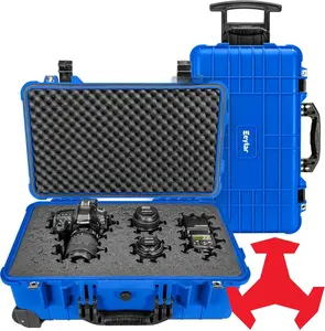 Eylar 22" Carry-On Roller Hard Case with Ragar Reconfigurable & Reusable XP Crosslink Foam Waterproof Shockproof for Equipment Drones and Cameras TSA Standard Blue