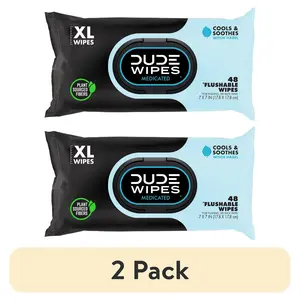 (2 pack) Fragrance Free Plus Odor Control, XL Wet Wipes, 48 Count