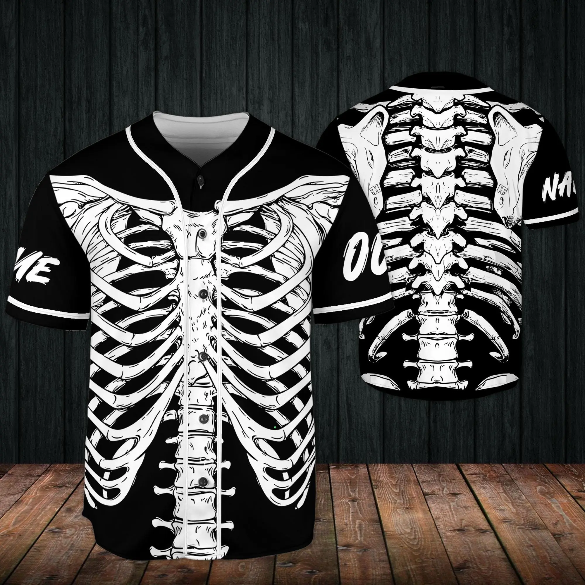Halloween Skeleton Baseball Jersey, Halloween Costume, Spooky Season Apparel, Custom Baseball Shirt