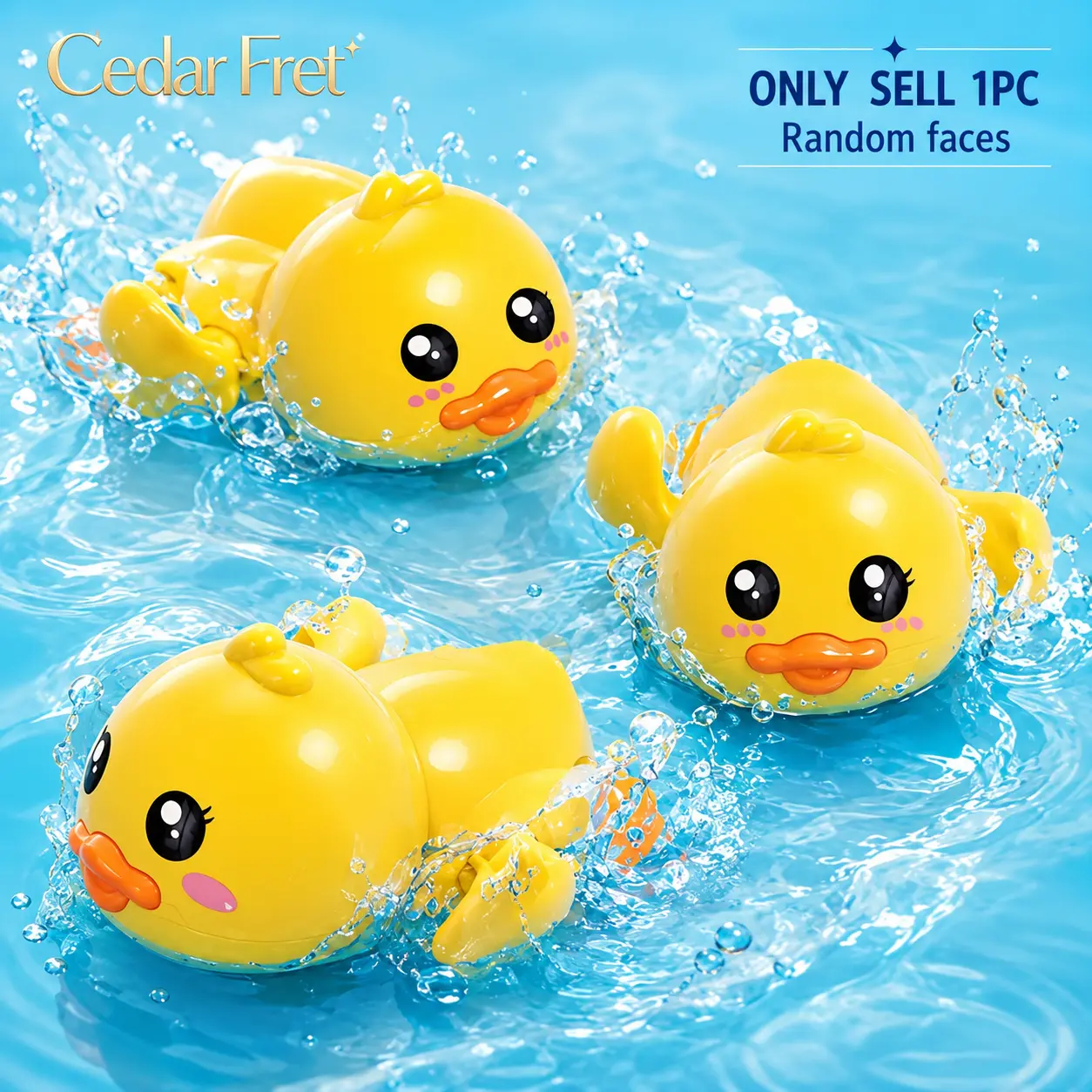 Floating Wind Up Duck Bath Toy, Cute Sensory Bath Toy for Kids, Unisex Baby Toys for Shower Bathtub, Duck Paddle Play