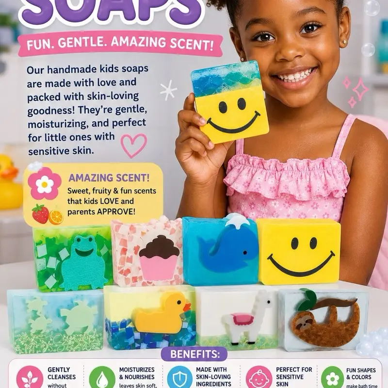 🧸🧼 Character Kid Fun Soaps