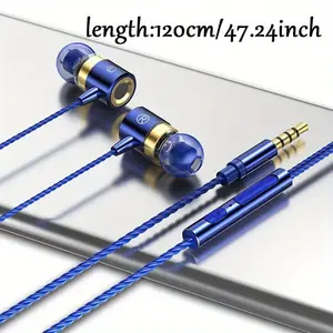 for no lag gaming & heavy bass 3.5mm stereo (7.1 surround compatible) in-Ear earbuds with built-in Mic & noise canceling - lightweight open-back, volume, Compatible with Smartphones, PC,,, N for Gaming and Music