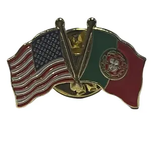 Portugal / United States Pin - Displaying Flags of Portugal and United States Together