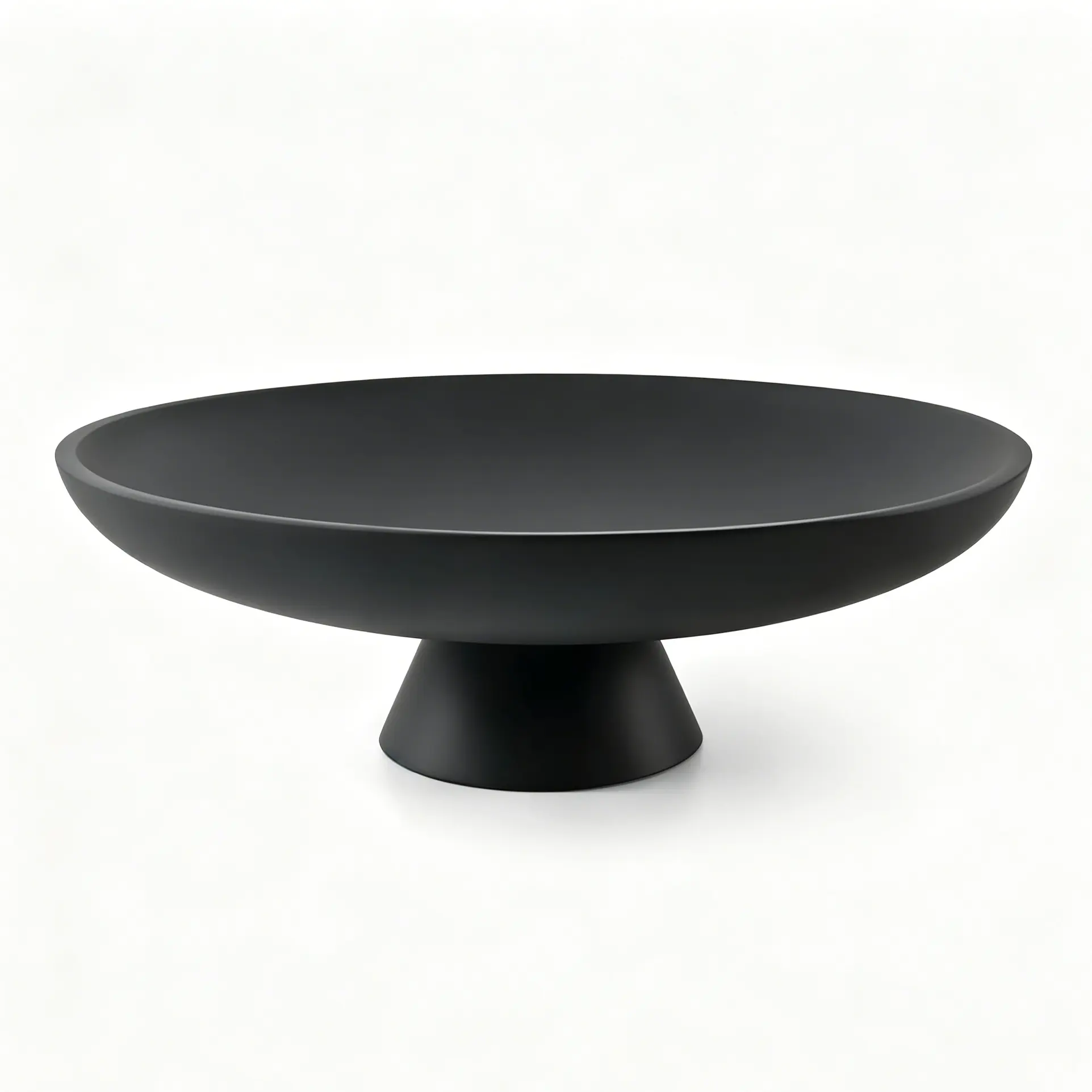Large Decorative Bowl, Concrete Decorative Bowl, Large Fruit Bowl for Kitchen Countertop, White Pedestal Bowls for Home Decor, Handcrafted Key Bowls for Entry Table, Matte Black/White