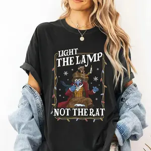 Delivered after Christmas-Light The Lamp Not The Rat T-Shirt, The Muppets Gonzo Rizzo Tee, 100% Cotton The Muppets Christmas Carol Shirt
