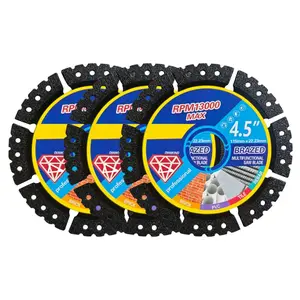 Cutting Disc Diamond Blades 3-Pack 4.5" Diamond Multi-Purpose Saw Blades - Heavy Duty Angle Grinder Discs for Cutting