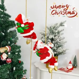 Electric Climbing Santa with Ladder for Indoor Outdoor Tree Display