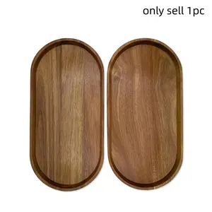 Elegant Oval Wooden Tray, Teak Wood Serving Platter, Multi-Purpose Dessert Fruit Snack Drink Holder, Perfect for Parties & Festivals