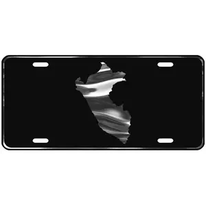 CustoMonsterDesigns Peru Map Heavy Duty Aluminum License Plate