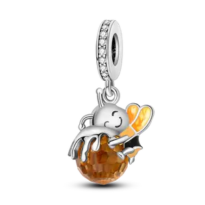 MULA Luminous honey jar pendant | 925 Silver-plated | Suitable for Pandora bracelets | Cute girl gift | Gift for girlfriend/best friend