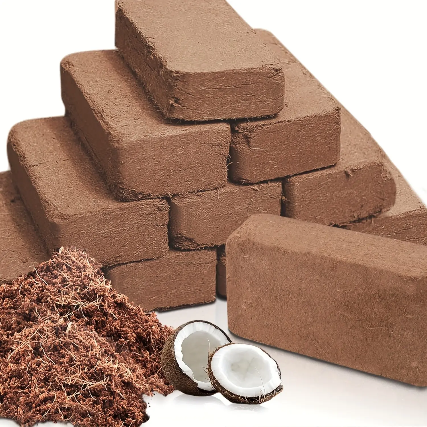 24/ 12/ 3pcs Coco Coir Bricks for Plants- 1.32 LB Each, Low EC & PH Balance, Fiber Coconut Husk for Planting, Gardening
