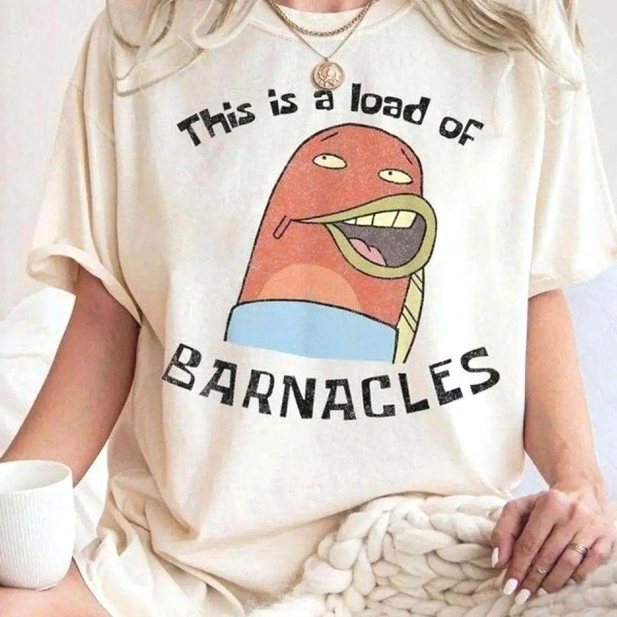 Funny SpongeBob T-Shirt - This Is A Load Of Barnacles,  Funny Graphic Shirt, Silly Tee Unisex Clothes For Men & Womens MZ5 OFN XTC 6CL KW9 RHC 8N4