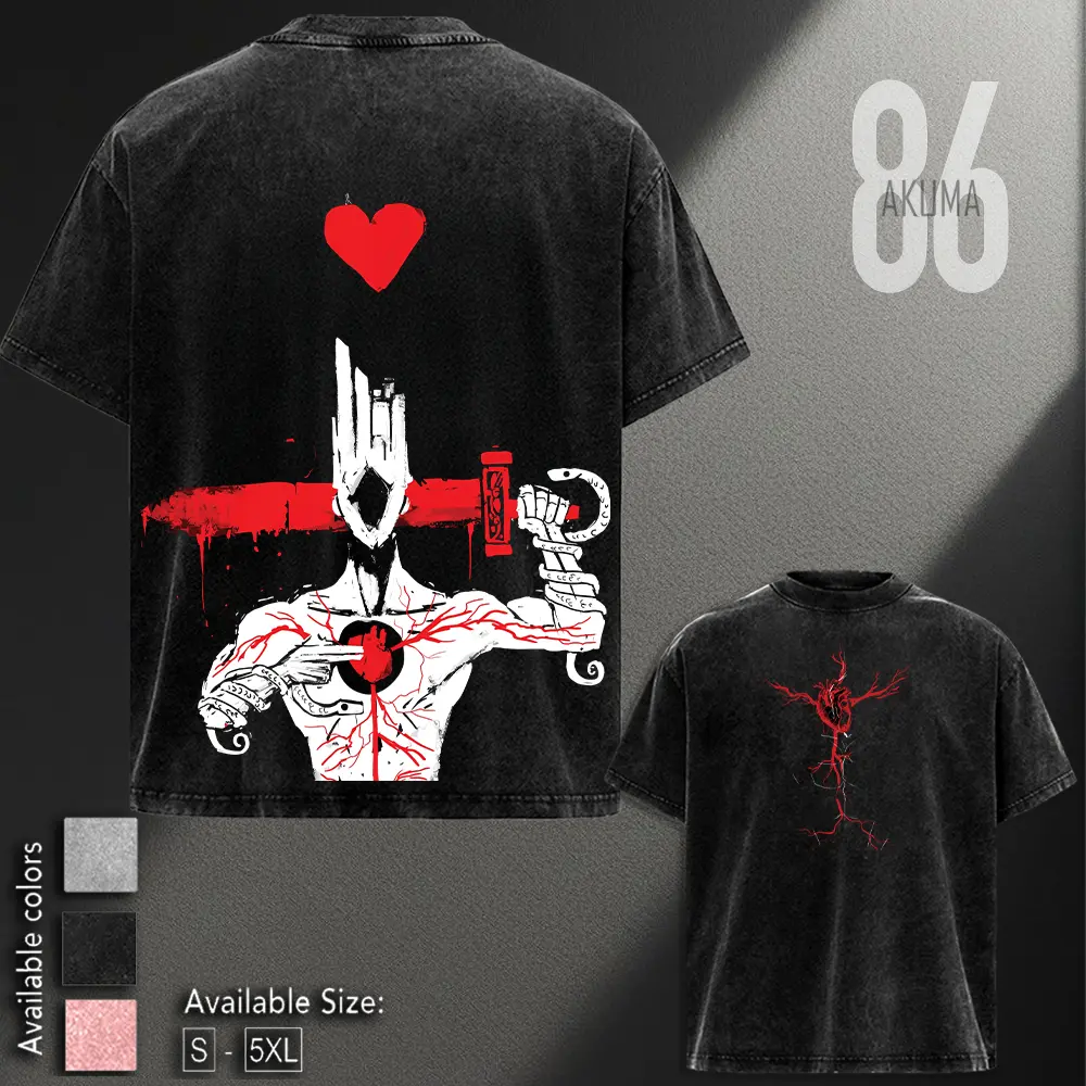Minos Prime Ultrakill Graphic Washed Anime Graphic Washed T-Shirt, Tank Top, Hoodie Vintage Acid Wash Streetwear, Retro Indie Gaming Pullover, Cyber-Grind Aesthetic Heavyweight Sweatshirt tee