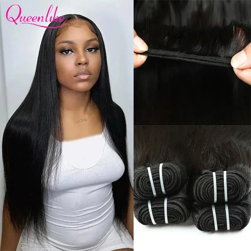 Queenlike 15A Super Double Drawn Vietnamese Raw Bone Straight Human Hair Bundles 20 22 24 inch Top Bundles Human Hair Extensions Queenlike 15A Super Double Drawn Vietnamese Raw Bone Straight Human Hair Bundles 20 22 24 inch Top Bundles Human Hair Extensions