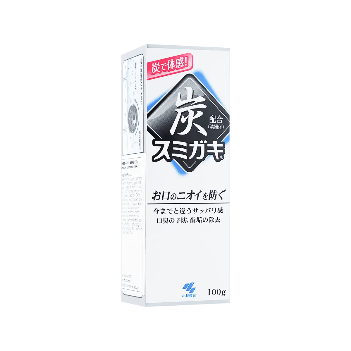 Kobayashi Japan Deep Clean Bamboo Charcoal Toothpaste - Gum Health, Bad Breath Control & Stain Removal Formula, 100g