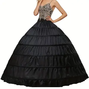 1 pc large crinoline petticoat dress with six hoops, bridal wedding accessories, Halloween cosplay princess costume skirt – FGJ5