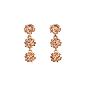 Mini rosette tri stud earrings