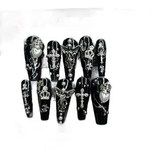 Dark Angel Press on set Nail Art Manicure Press ons. Nail Polish Nail Care Cutics Cosmetic