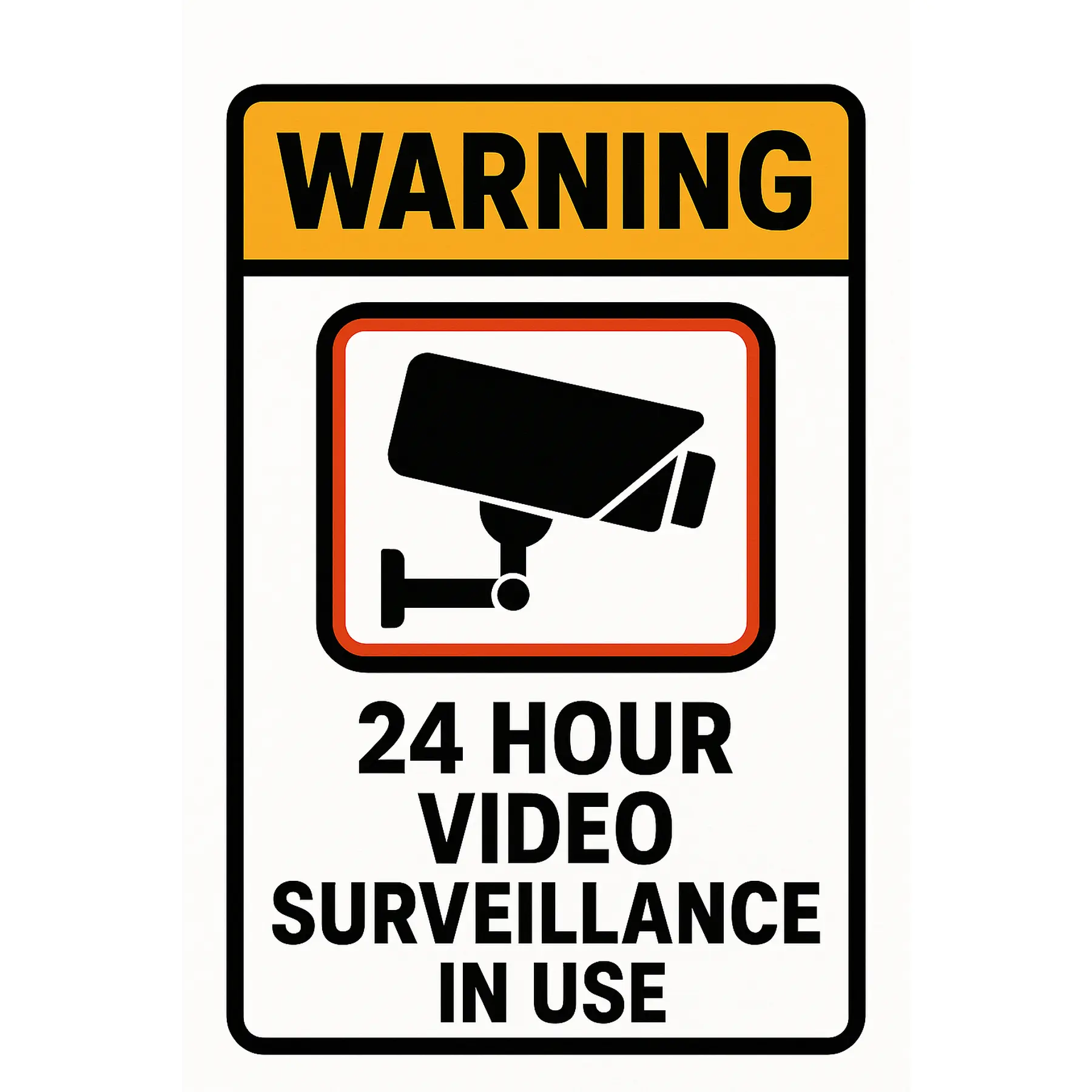 4x6 inch Vinyl Warning Security Sticker Decal for Outdoor Use DIY Scrapbooking Sticker 24 Hour Video Surveillance in Use