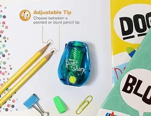 Office Twist-n-Sharp Pencil Sharpener, for Kids & Colored Pencils, Assorted Colors (PS1-ADJ)