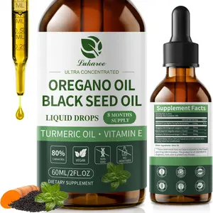 Oil of Oregano Drops With Black Seed Oil Turmeric Immune Support Digestive Supplement Liquid Drops