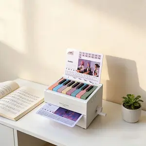 Bluetooth Hand-Cranked Mini Piano Calendar with Speaker – Playable Desktop Music Decor, Creative Gift for Birthdays/Weddings/Christmas