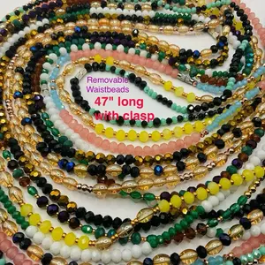 47 Inches Long Removable Waistbeads for Beautiful Women Luxury Waistbeads with Clasp Colorful Beads Design