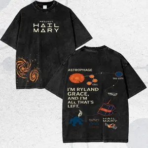 Vintage 2 Sided Project Hail Mary Rocky T-Shirt, Hail Mary Book Inspired Tee, Scifi Reader Gift Menswear Streetwear Hoodie LBC