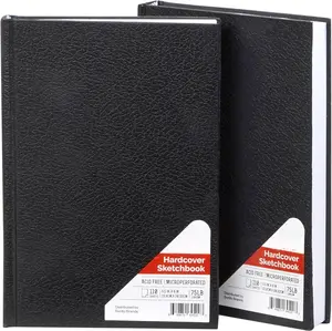 Hardcover Sketch Book 2 Pack Drawing Books 5.5" x 8" Sketchbooks, 110 Sheets Hardbound Journal, Ideal for Pencils, Graphite, Charcoal, Pen