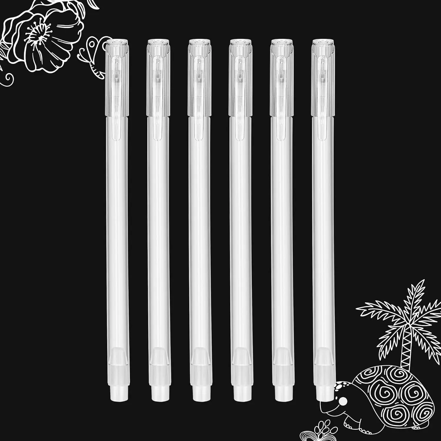 SMOOTHERPRO White Gel Pens Set - 0.6mm Tips (3 Pcs), 0.8mm Tips, Acid-Free Ink Office Stationery, Sketching Tool for DIY Craft Enthusiasts, Hobbyists, Black Paper Drawing, Handmade & Personal Projects Gifts, Artists, Personal Gifts, Set Pack, Coloring