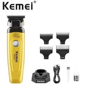 Kemei Km-90-4 + Km-90-5 Men's Hair Clipper, Rechargeable Clippers, Brushless Motor, High-Speed Design, Gradual Hairstyle, Detail Trimming, Lightweight Packaging, Hair Cutting Machine, USB Rechargeable Clipper