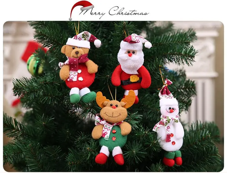 4 pack Festive Christmas Tree Ornaments Set- Santa, Snowman,Reindeeer&Bear Figures Witth Red-White Scarves, Golden Balls, Red Bows, LED Inflatable Gingerbread, Nutcracker, Plaid , Cartoon Patttern Square Straw Drinking cup- Home Festive Party Decor