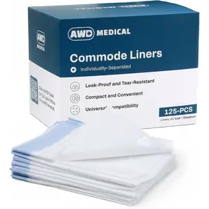 125 PACK Commode Liners - Adults Commode Bag Compatible with Most Toilets - Portable Commode Liners for Home, Hospital, Travel, & More - Disposable Bedside Toilet Liner Bags for Adult Potty Chair