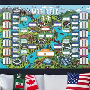 Soccer Cup 2026 A1 Illustrated Wallchart | Football Schedule Wall Chart | All 48 Teams