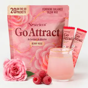 Nestrient Go Attract Women’s Probiotic Drink Mix - Inner Balance & Freshness, Berry Rose (20 Sticks)