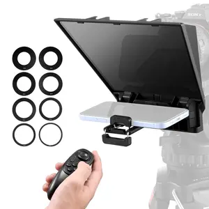 fathersdaygift  VEVOR Teleprompter, 8 Aluminum Alloy, Desktop Prompter with Adjustable Spectroscope, Remote Control, for YouTube, Twitch, Zoom, Supports DSLR/Webcam/Smartphone, for Video Recording/Live Streaming