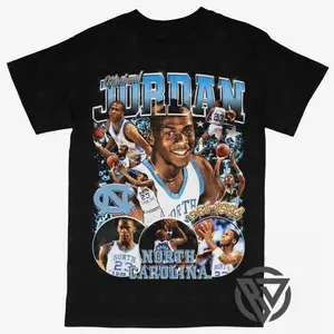 J0rd4n T-shirt For Men Women, For Fans Unisex Casual Streetswear Top North Carolina NCAA College Basketball 1 (UNC) V3