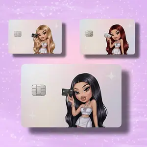 Doll Credit Card Skin Cute Waterproof Vinyl Sticker Aesthetic Card Cover 3.37 x 2.125 in Premium Scratch Resistant Laminated for Extra Durability