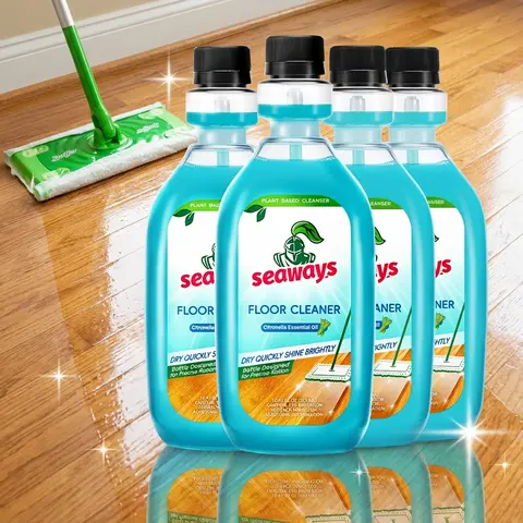 Seaways Plant-Based Concentrated Lemongrass Scented Liquid Floor Cleaner Soap - Non-Chemical, Naturally Derived, Healthy All-Purpose Floor Cleaner, Non-Toxic Animal-Safe, Fast-Drying, Streak-Free, Compatible With Robot Vacuums & Wet-Dry Vacuum Mops, Non-C