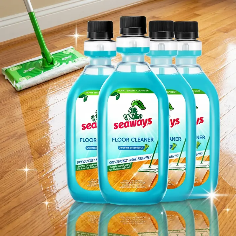 Seaways Plant-Based Concentrated Lemongrass Scented Liquid Floor Cleaner Soap - Non-Chemical, Naturally Derived, Healthy All-Purpose Floor Cleaner, Non-Toxic Animal-Safe, Fast-Drying, Streak-Free, Compatible With Robot Vacuums & Wet-Dry Vacuum Mops, Non-C
