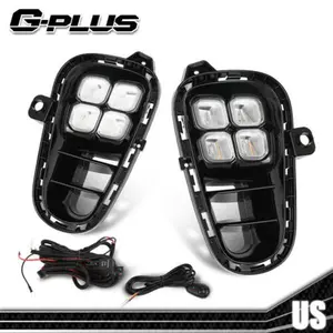 LED DRL Daytime Running Fog light w/Wire Switch Fit For 2018-2020 KIA Rio 4 Eyes