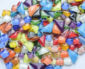 100-130 Pieces Mosaic Tiles for Crafts Bulk Mosaic Supplies for Home Decoration, Art Crafts, DIY Projects Coasters, Frames, Tissue Box Cover ( Mixed Color & Shape )