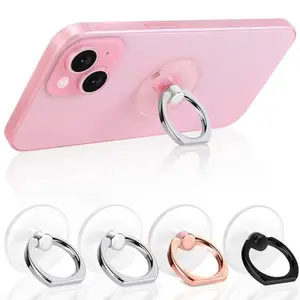 Cell Phone Ring Holder, Transparent Ring Holder 360°Rotation Finger Ring Stand, Clear Cell Phone Kickstand Compatible with Most of Phones, Tablet and Case,
