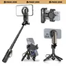 NEW - MAGIC JOHN 4-in-1 Multifunctional Magnetic Selfie Stick – 360° Rotation, Compact & Stylish, With wireless Bluetooth control, Magnetic Phone Holder for Selfies/Video Recording/Vlogging, Compatible with Most Phone Modes