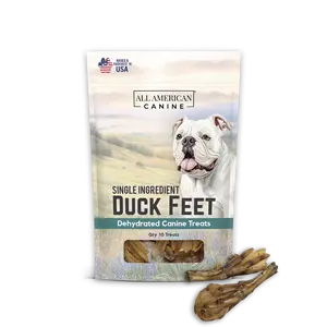 Duck Feet Natural Single Ingredient 10 Chewy Digestible Low-Fat Dehydrated Dog Treats for Training, Rewarding, Teeth Cleaning Food for dogs. Dental, great for teeth.