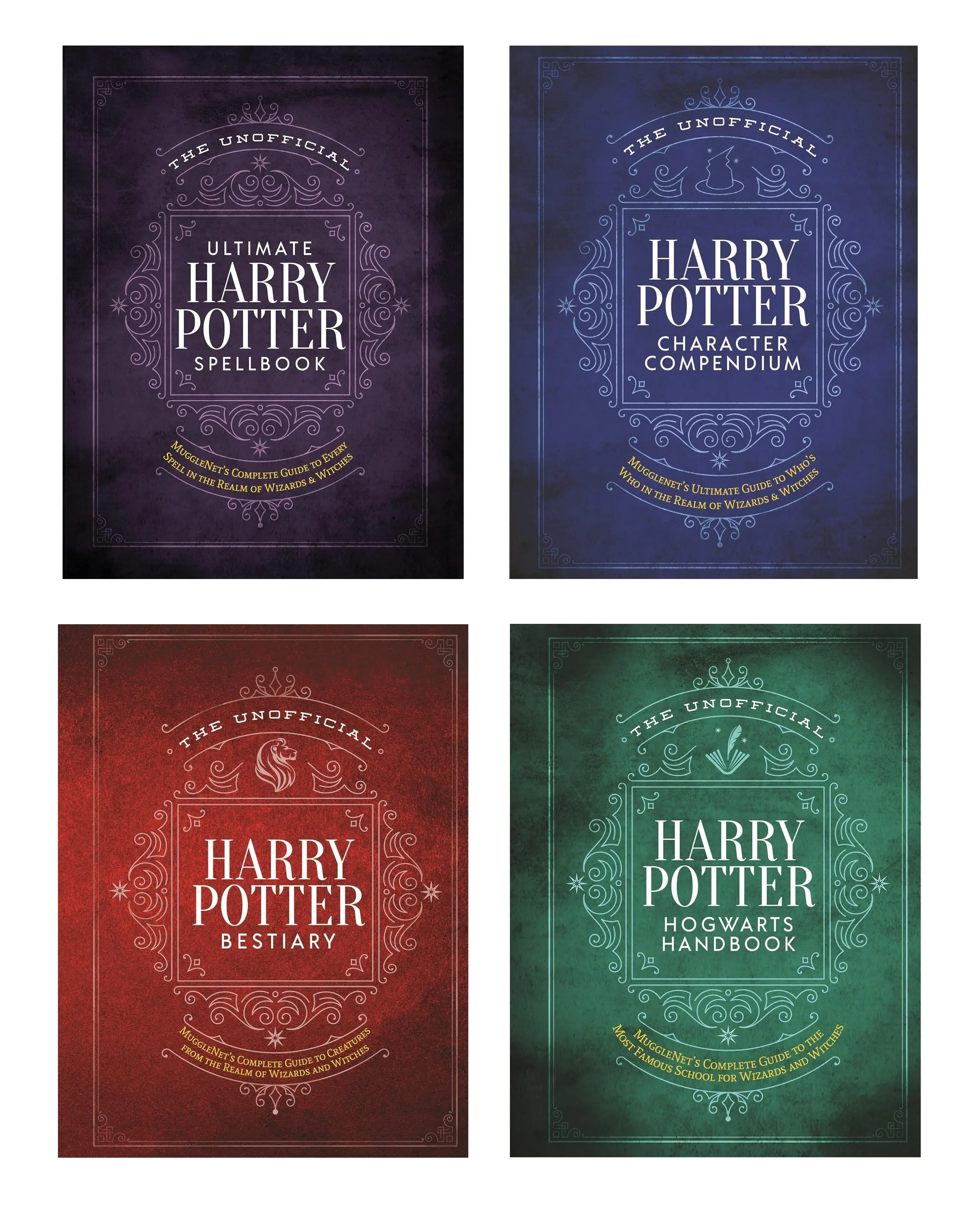 The Unofficial Harry Potter Reference Library Ultimate Compendium - 4-Book Hardcover Edition with Bestiary, Handbook, Spellbook