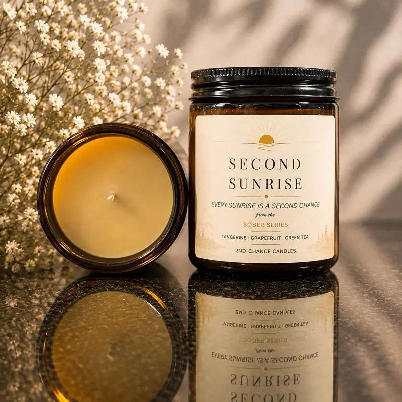 Second Sunrise | Tangerine Grapefruit Candle | Green Tea Candle | Fresh Citrus Candle | 7 oz | 100% soy wax
