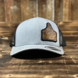 Brindle Cowhide Cattle Tag Patch Hats